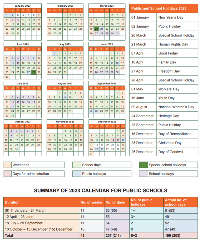 LAAI AF Skoolkalender vir 2023, 2024